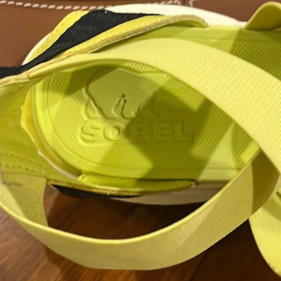 Sorel Explorer Blitz Multi Strap Sandals Shoes New Yellow Black Women’s sizes - Picture 9 of 13
